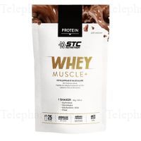 STC NUTRITION Whey Muscle + Prot&eacute;ine Chocolat 750g Pot de 750g