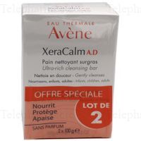 AVENE XERACALM - pain nettoyant surgras lot de 2 x 100 gr