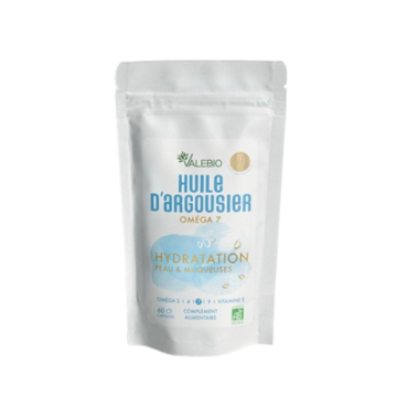 VALEBIO - Huile d'Argousier Om&eacute;ga 7 Hydratation Peau & Muqueuses Om&eacute;ga 3-6-7-9 Vitamine E 60 g&eacute;lules