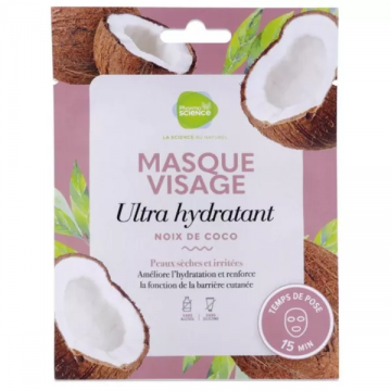 PHARMASCIENCE - Masque Visage Ultra Hydratant Noix de Coco 18ml