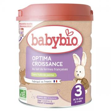 BABYBIO - OPTIMA CROISSANCE 3 BIO - Lait en poudre 10 mois à 3 ans 800g