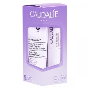 CAUDALIE - Coffret Vinotherapist cr&egrave;me r&eacute;paratrice mains & ongles 30ml + soin des l&egrave;vres 4,5g