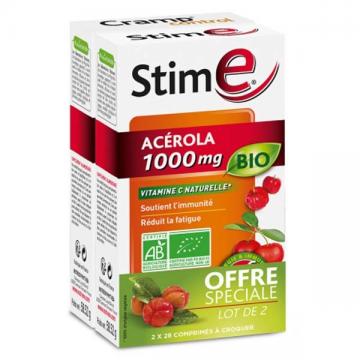 NUTREOV - Physcience stim e ac&eacute;rola 1000mg Bio Lot de 2 x 28 comprimes