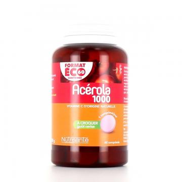 NUTRISANTE - Ac&eacute;rola 1000mg - 60 comprim&eacute;s &agrave; croquer