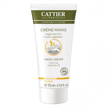 CATTIER - Argile blanche cr&egrave;me mains s&egrave;ches bio 75ml