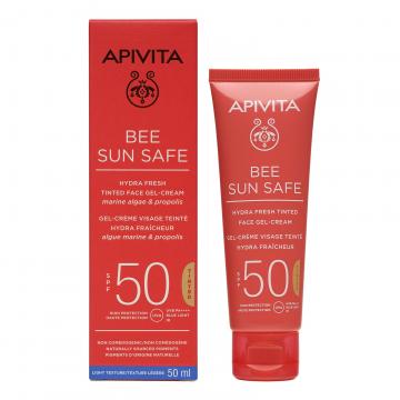 APIVITA - BEE SUN SAFE - Gel-cr&egrave;me visage teint&eacute; SPF50 50ml