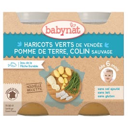 BABYBIO - PETITS POTS - Haricots verts Pomme de terre Colin 2x200g