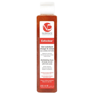 NUBIANCE EXFOCLEAR - Gel exfoliant visage et corps aux acides de fruits 200ml