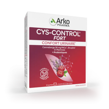 ARKO PHARMA - Cys-Control Fort - Confort Urinaire 10 sachets + 5 sticks &agrave; diluer