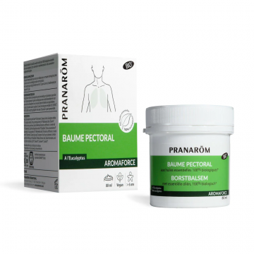 PRANAROM- AROMAFORCE - Baume Pectoral &agrave; l'eucalyptus aux huiles essentielles Bio 80ml