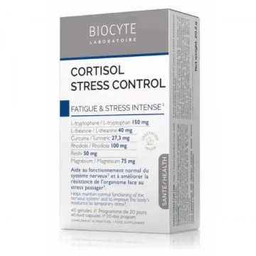 BIOCYTE - Cortisol Stress Control - Fatigue & Stress Intense 40 g&eacute;lules