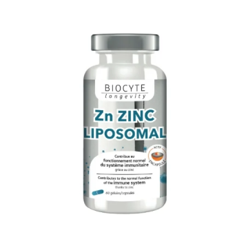 BIOCYTE LONGEVITY - Zn Zinc Liposomal - Syst&egrave;me immunitaire 60 g&eacute;lules