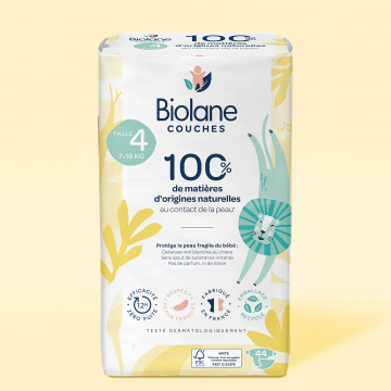 BIOLANE - Couches &eacute;cologiques Taille 4 7-18kg sac de 44 couches