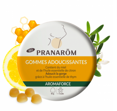 PRANAROM - Aromaforce - Gommes adoucissantes miel/citron 45g