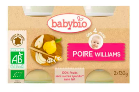 BABYBIO - Petit pot poire williams 2x130g