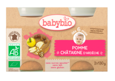 BABYBIO - Pot pomme chataigne 2X130G
