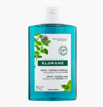 KLORANE  - Shampoing d&eacute;tox &agrave; la menthe bio 200ml