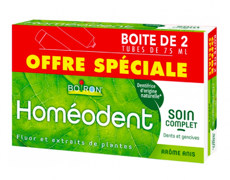 HOMEODENT - Soin complet dents et gencives lot de 2x75ml - ar&ocirc;me : anis