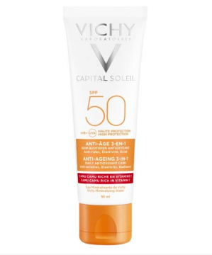 VICHY - Capital soleil cr&egrave;me solaire visage anti-&acirc;ge 3 en 1 SPF50 50ml