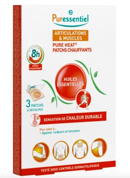 PURESSENTIEL - Articulations & Muscles - Patchs chauffants aux 14 huiles essentielles 3 patchs