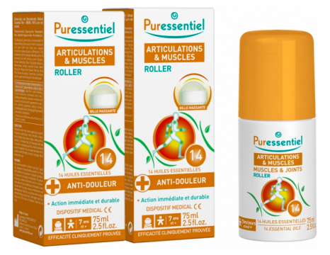 PURESSENTIEL - Articulations & Muscles - Roller aux 14 huiles essentielles lot de 2 x 75 ml