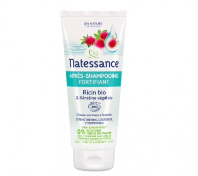 NATESSANCE - Apr&egrave;s-shampooing fortifiant ricin bio et k&eacute;ratine v&eacute;g&eacute;tale 200ml