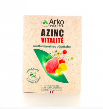 ARKOPHARMA - AZINC vitalit&eacute; multivitamines v&eacute;g&eacute;tales - 30 comprim&eacute;s