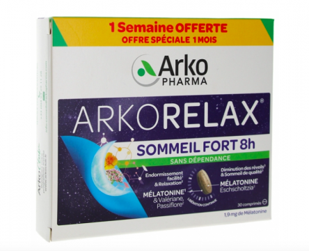 ARKOPHARMA - ARKORELAX - Sommeil Fort 8h 30 comprim&eacute;s