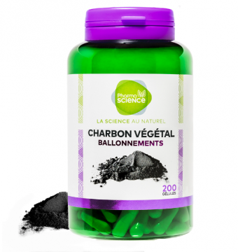 PHARMASCIENCE - Charbon v&eacute;g&eacute;tal 200 g&eacute;lules