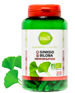 PHARMASCIENCE - Ginkgo biloba bio 200 g&eacute;lules