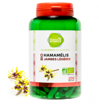 PHARMASCIENCE - Hamam&eacute;lis jambes l&eacute;g&egrave;res bio 200 g&eacute;lules
