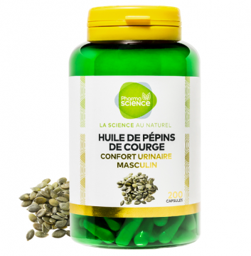 PHARMASCIENCE - Huile de P&eacute;pins de Courge Confort Urinaire Masculine 200 capsules