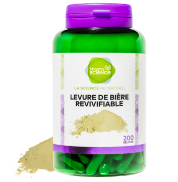 PHARMASCIENCE - Levure de bi&egrave;re bio revivifiable 200 g&eacute;lules