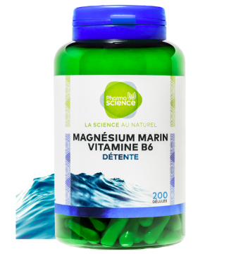 PHARMASCIENCE - Magn&eacute;sium marin vitamine B6 200 g&eacute;lules