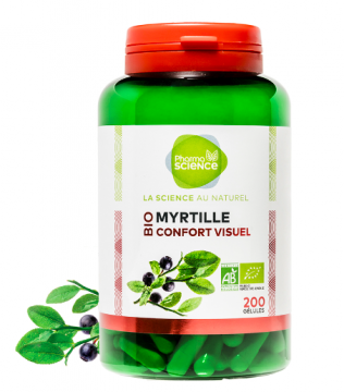 PHARMASCIENCE - Myrtille bio 200 g&eacute;lules