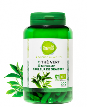 PHARMASCIENCE  - Th&eacute; vert bio minceur/br&ucirc;leur de graisse 200 g&eacute;lules