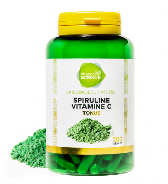PHARMASCIENCE - Spiruline Vitamine C - Tonus 200 gélules