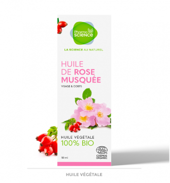 PHARMASCIENCE - Huile végétale de rose musquée bio 50ml