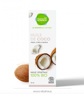 PHARMASCIENCE - Huile v&eacute;g&eacute;tale de coco bio 50ml