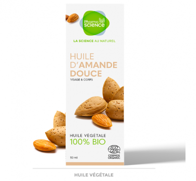 PHARMASCIENCE - Huile Végétale d'Amande Douce Bio 50ml