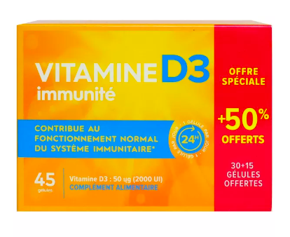 PHARMASCIENCE - Vitamine D3 45 g&eacute;lules