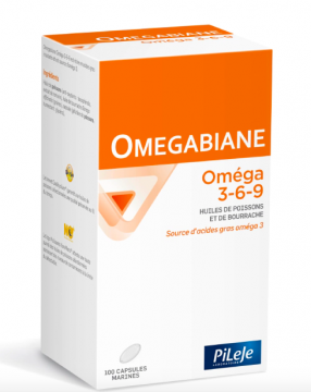 PILEJE - Omegabiane - Oméga 3-6-9 Huiles de poissons et de bourrache 100 capsules