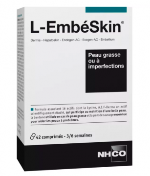NHCO - L-Emb&eacute;Skin - Peau grasse ou &agrave; imperfections 42 comprim&eacute;s 3/6 semaines