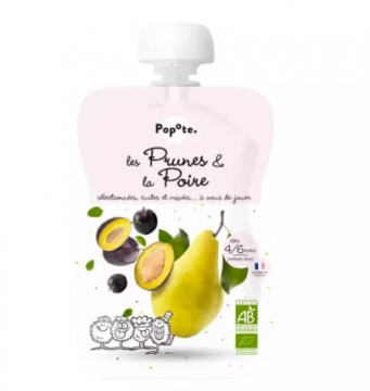 POPOTE - Gourde les prunes et la poire 4/6 mois 120g