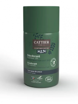 CATTIER - Homme d&eacute;odorant roll on bio fra&icirc;cheur 24h 50ml
