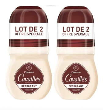 CAVAILL&Egrave;S - Dermato d&eacute;odorant homme fra&icirc;cheur 48h roll-on 2x50ml