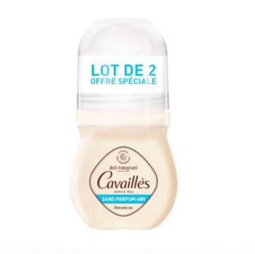 CAVAILL&Egrave;S - Absorb+ 48h d&eacute;odorant sans parfum roll-on lot de 2x50ml