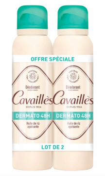 CAVAILL&Egrave;S - D&eacute;odorant Dermato 48h spray lot de 2x150ml