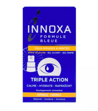 INNOXA - Spray oculaire Triple Action Formule Bleue Yeux rouges et irrités 10ml