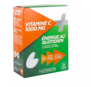 NUTRISANTE - VITAMINE C 1000 mg - &Eacute;nergie au quotidien 24 comprimes &agrave; croquer